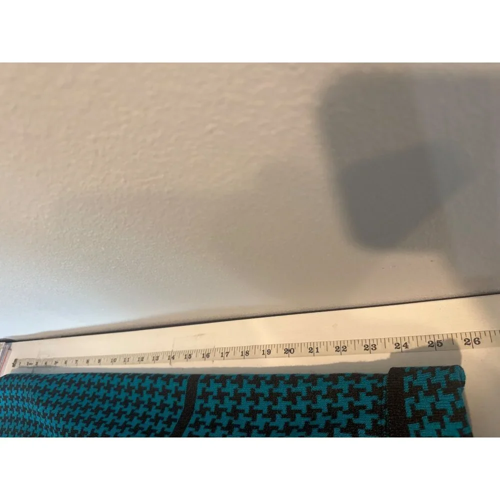 Vintage San Remo Womens Cardigan Sz L Turquoise/Black Houndstooth 80s Classic - Picture 5 of 8